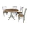 International Concepts Round 36 in Rd Extension Dining Table, 4 Emily Chairs, Hickory/Stone, 36 W, 48 L, 29.3 in H, Wood K41-36RXT-C617-4 - alternate 1